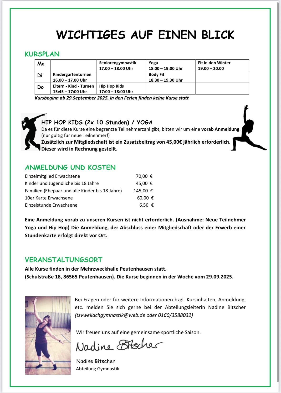 Sportkurse 2025/2026 Seite 2
